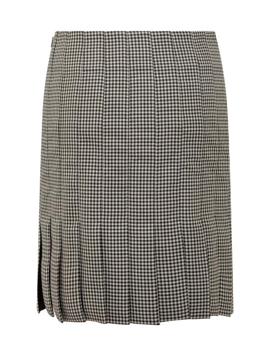 25FW 살바토레 페라가모 미디 스커트 13H0990785203 422 NERO WHITE - SALVATORE FERRAGAMO