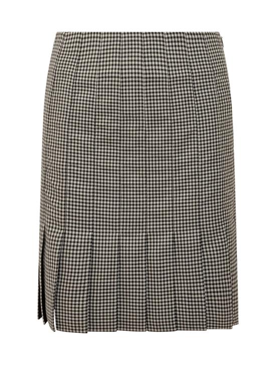 25FW 살바토레 페라가모 미디 스커트 13H0990785203 422 NERO WHITE