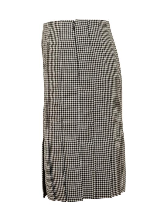 25FW 살바토레 페라가모 미디 스커트 13H0990785203 422 NERO WHITE - SALVATORE FERRAGAMO