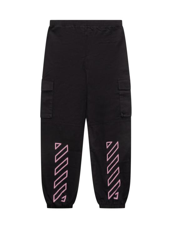 24FW [키즈] 오프화이트 트레이닝/조거 팬츠 OGCF005F24FAB001 1030 BLACK PINK - OFF WHITE