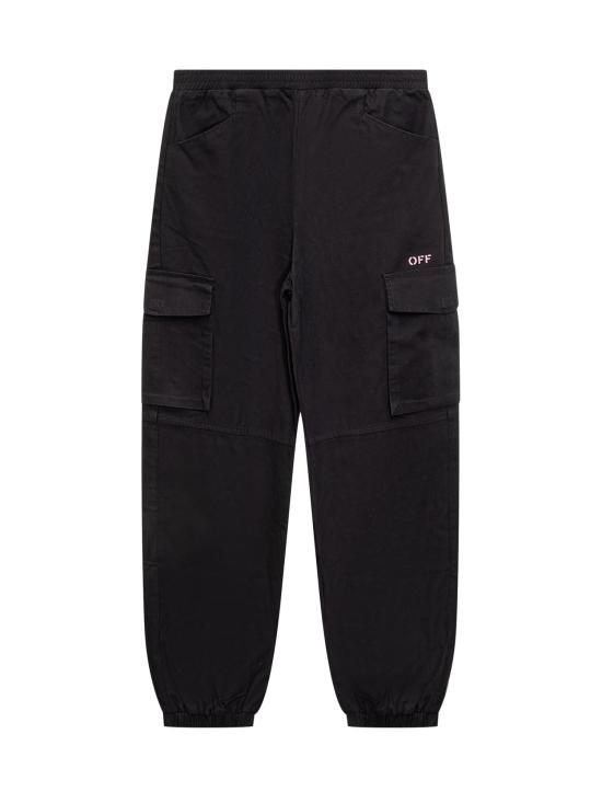 24FW [키즈] 오프화이트 트레이닝/조거 팬츠 OGCF005F24FAB001 1030 BLACK PINK