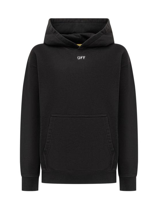 24FW [키즈] 오프화이트 트레이닝 상의 OGBB002C99FLE002 1001 BLACK WHITE