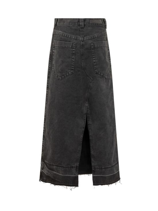  팜앤젤스 롱 스커트 PWYF016F24DEN001 1010 BLACK - PALM ANGELS