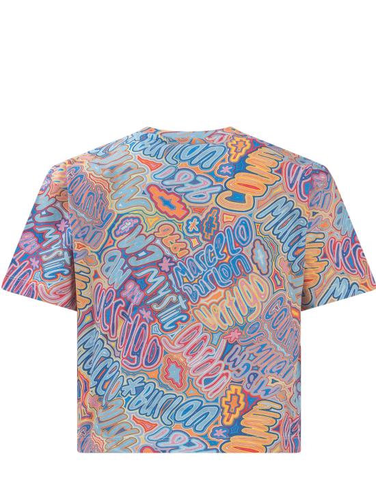  [키즈] 마르셀로 불론 티셔츠 CGAA005S23JER005 4584 BLUE MULTI - MARCELO BURLON