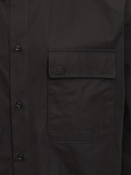  오프화이트 긴팔 셔츠 OMGE033F23FAB001 1010 BLACK - OFF WHITE