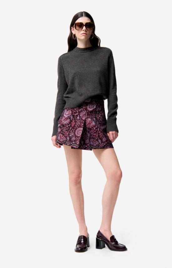  바네사브루노 숏 스커트 바네사 브루노 피키르 스커트 보르도/메탈릭 - VANESSA BRUNO