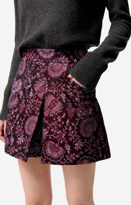  바네사브루노 숏 스커트 바네사 브루노 피키르 스커트 보르도/메탈릭 - VANESSA BRUNO