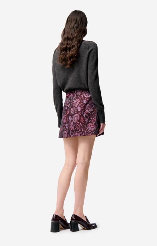  바네사브루노 숏 스커트 바네사 브루노 피키르 스커트 보르도/메탈릭 - VANESSA BRUNO