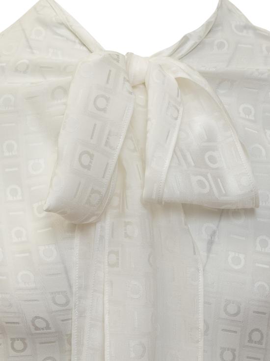 24FW 살바토레 페라가모 블라우스 13C797 776455 BIANCO MASCARPONE - SALVATORE FERRAGAMO