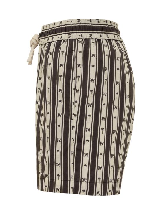  팜앤젤스 숏팬츠 PMCB034S24FAB004 0310 OFF WHITE BLACK - PALM ANGELS