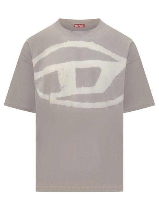25FW 디젤 반팔 티셔츠 A148720QKAS 9BZ GRIGIO CHIARO