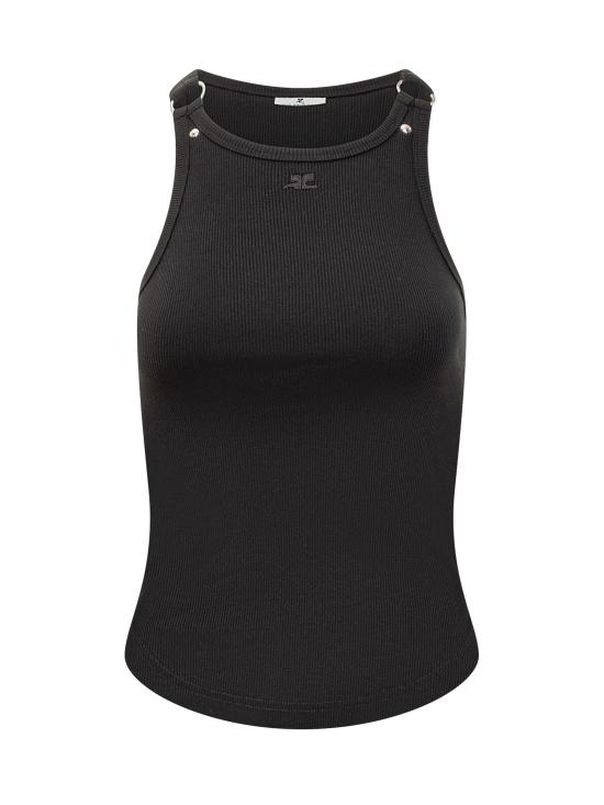 25FW 쿠레쥬 민소매 티셔츠 325JDE142JS0194 9999 BLACK