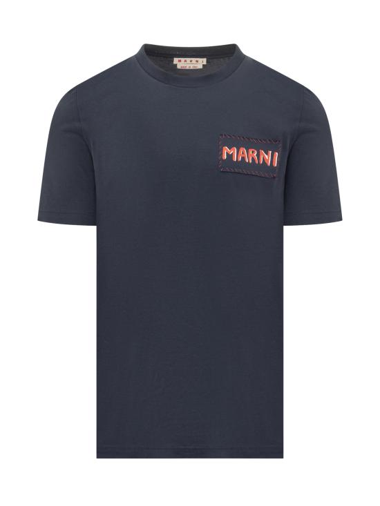 25FW 마르니 반팔 티셔츠 HUMU0198X0UTC446 00B99 BLU SCURO