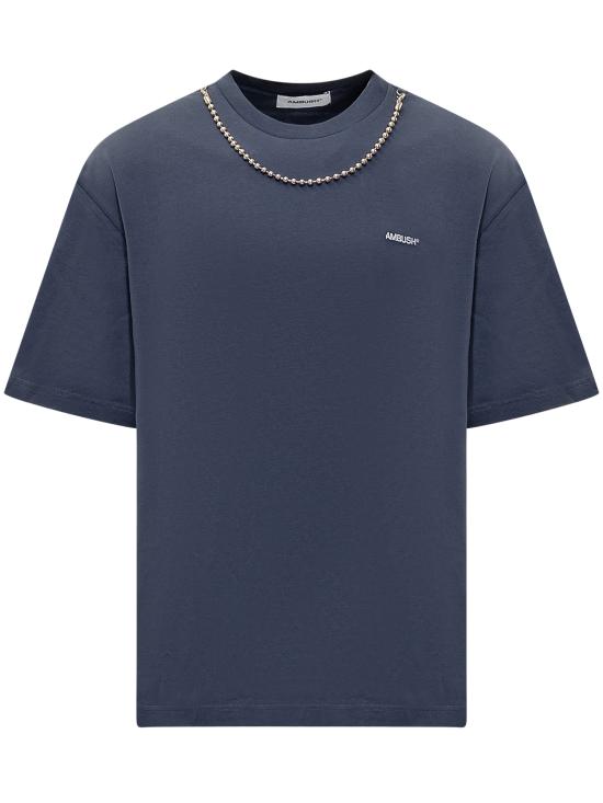  엠부시 반팔 티셔츠 BMAA001F24JER001 4501 INSIGNIA BLUE BLANC DE