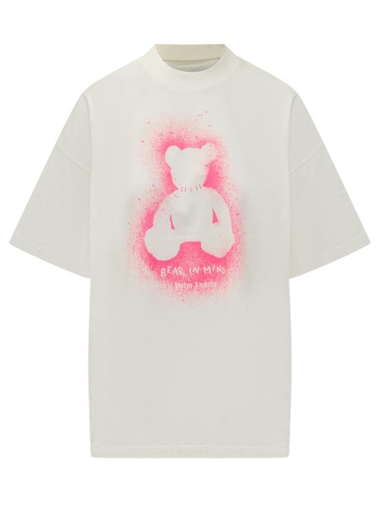 25FW 팜앤젤스 반팔 티셔츠 PWAA07BF25JER005 0368 OFF WHITE FUCHSIA