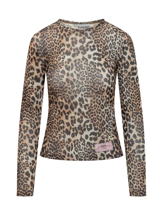 25FW 가니 긴팔 티셔츠 T4208 943 LEOPARD