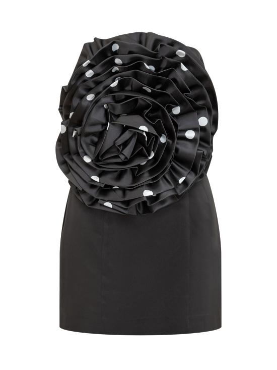 25SS 로테이트 숏 원피스 113903000 1000 BLACK COMB