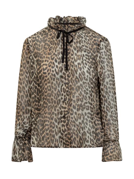 25FW 가니 블라우스 W0570 943 LEOPARD