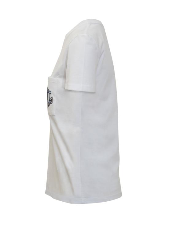 25SS 막스마라 ACACIA 아카시아 앵커 로고 자수 반팔 티셔츠 2511941031600 007 BIANCO BLU - MAX MARA