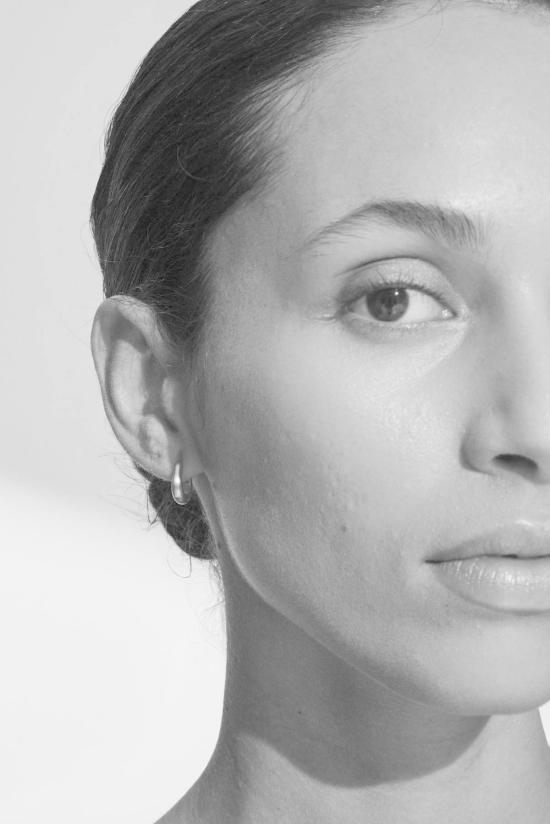  톰우드 이어링 톰 우드 실버 새틴 리즈 후프스 - TOM WOOD