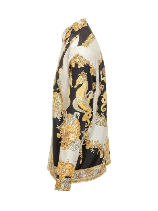 25FW 베르사체 긴팔 셔츠 10194381A14567 5W800 IVORY BLACK GOLD - VERSACE