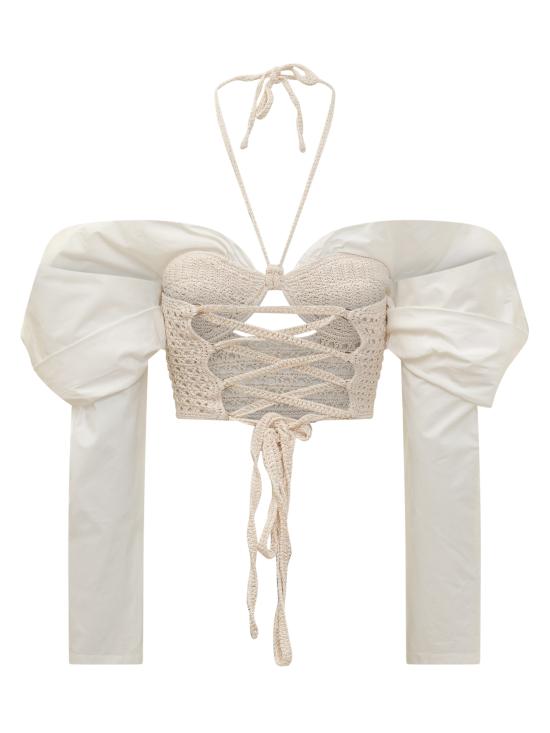  더 마네이 블라우스 S23TMMESTASHIRT WHITE - THE MANNEI