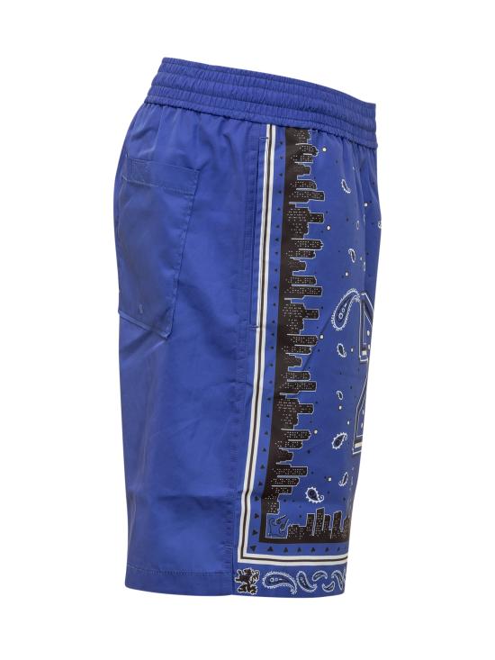  오프화이트 숏팬츠 OMFD008S24FAB002 4600 NAUTICAL BLUE - OFF WHITE