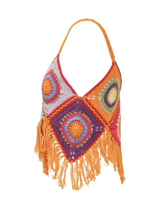  믹스익 민소매 티셔츠 LEARYX21CD1231PCT0TOP ORANGE ARANCIONE PESCA - MIXIK