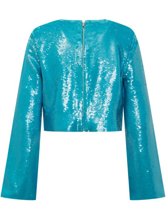  가니 블라우스 F7739 803 BLUE CURACAO - GANNI