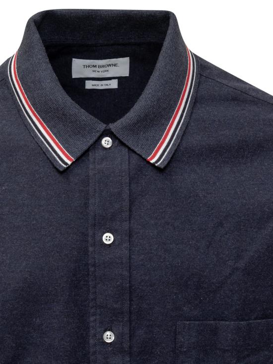  톰브라운 긴팔 셔츠 MWL407CF0351 415 NAVY - THOM BROWNE