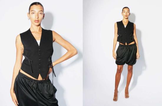  Banzo 베스트 반조 리본 조끼 블랙 - OTHER BRANDS