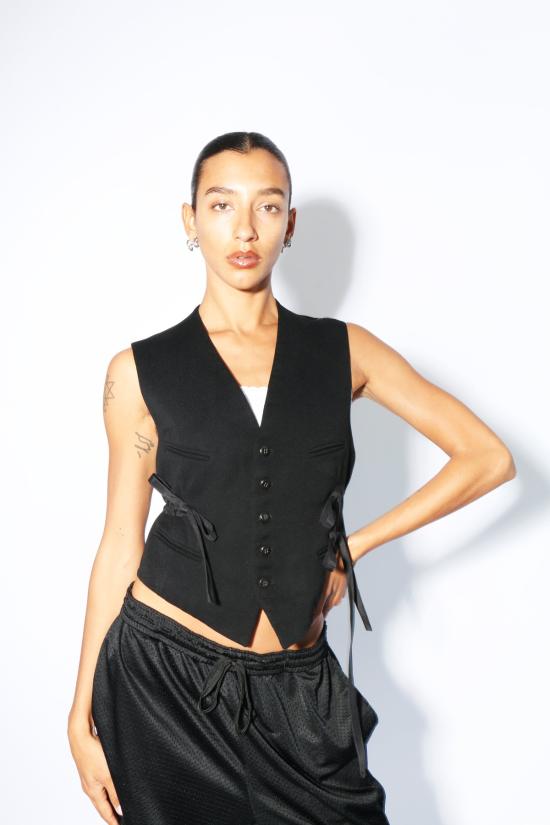  Banzo 베스트 반조 리본 조끼 블랙 - OTHER BRANDS