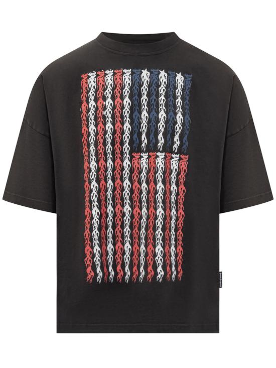 25FW 팜앤젤스 반팔 티셔츠 PMAA10DF25JER002 1084 BLACK MULTICOLOR