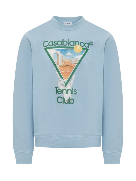 25SS 카사블랑카 긴팔 티셔츠 UMPS25JTP293 03 LIGHT BLUE METAPHYSICAL TENNIS ICON