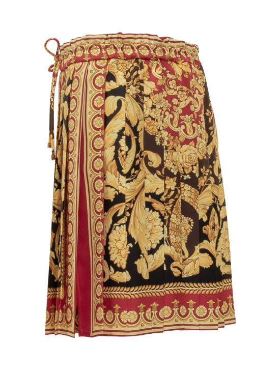 25FW 베르사체 숏 스커트 10202951A15215 5R650 PARADE RED BLACK DARK BROWN - VERSACE