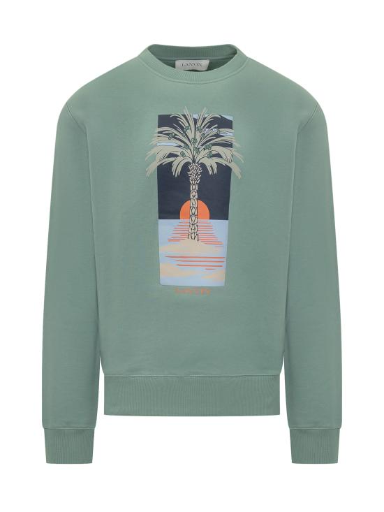 25SS 랑방 긴팔 티셔츠 RMSS0001J173P25 414 VERT DE GRIS