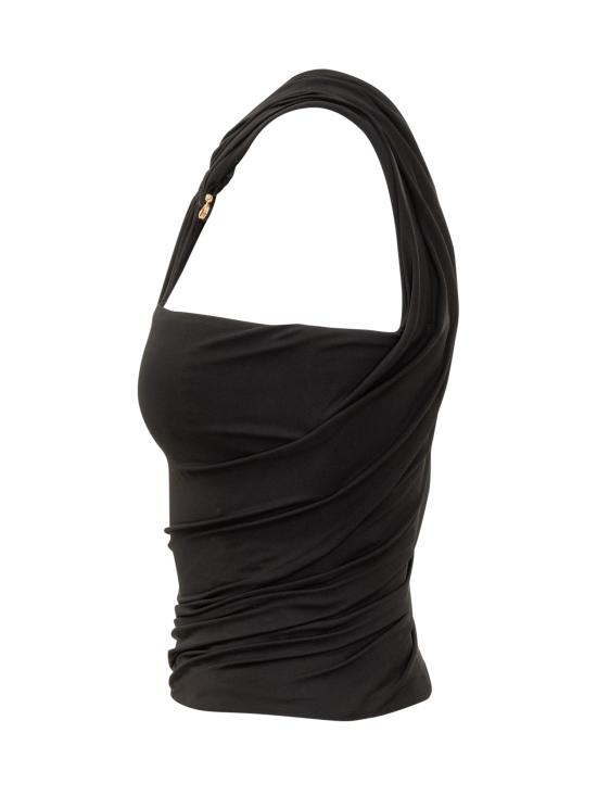 25FW 베르사체 민소매 티셔츠 10208271A14475 1B000 BLACK - VERSACE