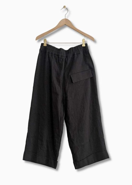  앨범 디 파밀리아 크롭 팬츠 앨범 Di Famiglia Bragoni 바지 블랙 - ALBUM DI FAMIGLIA