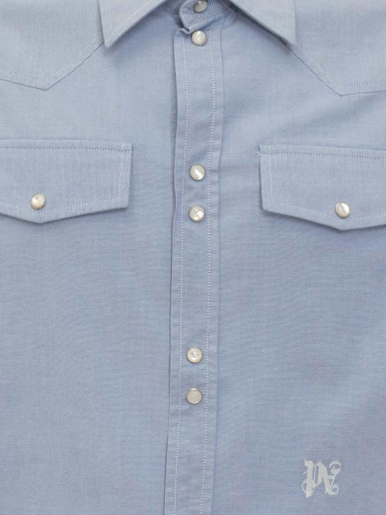  팜앤젤스 긴팔 셔츠 PMGE028R24FAB001 4003 LIGHT BLUE OFF WHITE - PALM ANGELS