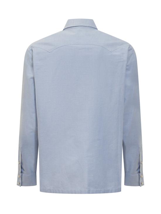  팜앤젤스 긴팔 셔츠 PMGE028R24FAB001 4003 LIGHT BLUE OFF WHITE - PALM ANGELS