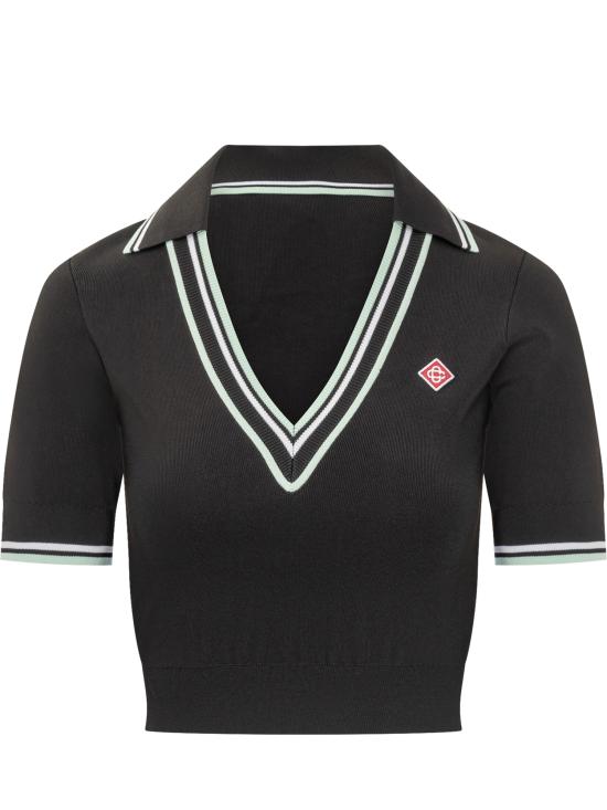 25FW 카사블랑카 반팔 티셔츠 WPF25KW1018 01 BLACK