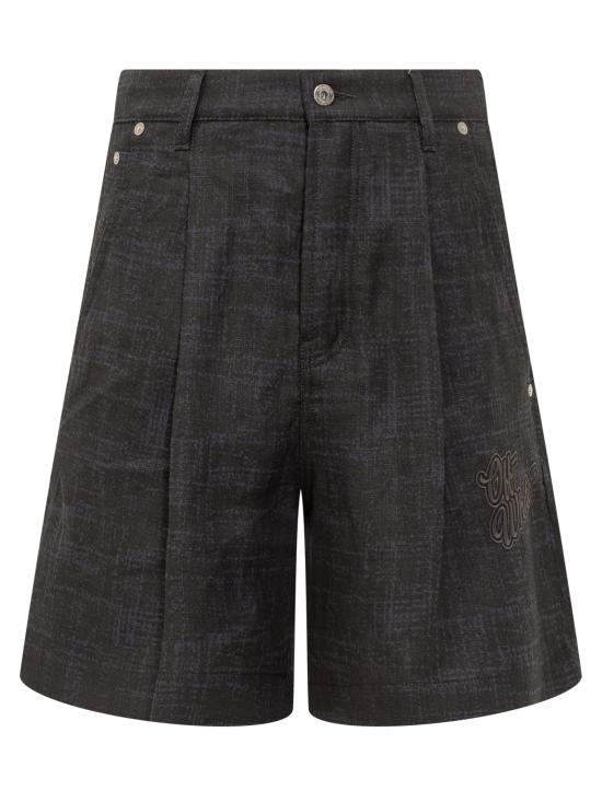  오프화이트 숏팬츠 OMCB096S24FAB001 4710 SALONE BLACK