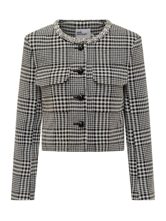 25FW 셀프 포트레이트 수트 자켓 PF25111JBW BLACK WHITE