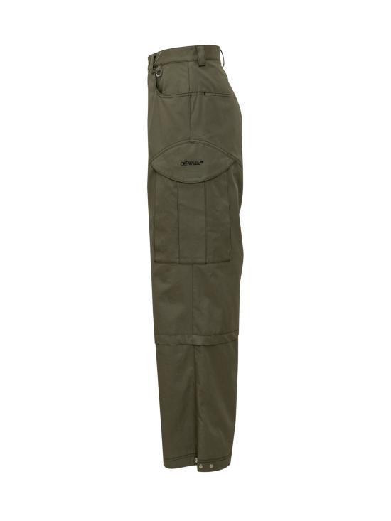  오프화이트 스트레이트 팬츠 OMCF042F24FAB001 5810 ARMY GREEN - OFF WHITE
