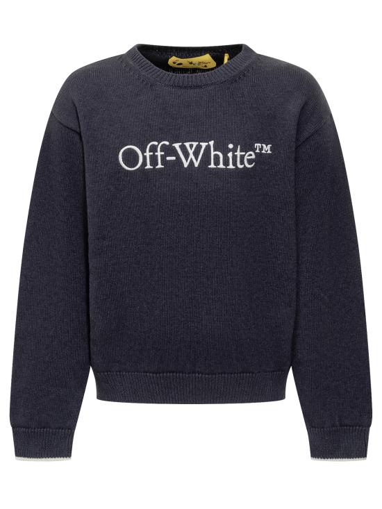 24FW [키즈] 오프화이트 트레이닝 상의 OBHE001F24KNI003 4601 NAVY WHITE