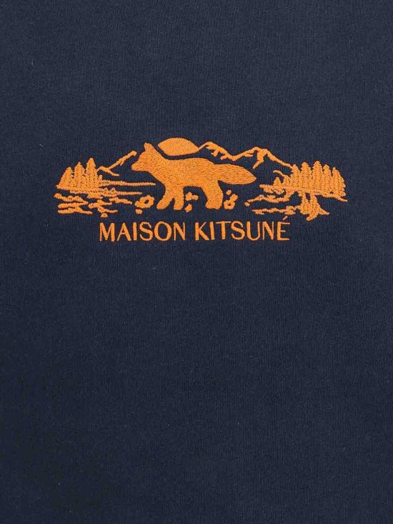 26SS 메종키츠네 긴팔 티셔츠 NM00308KM0307P480 Blue - MAISON KITSUNE