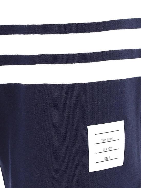  톰브라운 RWB 탭 사선 코튼 숏팬츠 MJQ012H00535461 Blue - THOM BROWNE