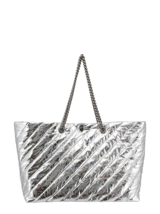 25SS 발렌시아가 크러쉬 라지 캐리 올 사우스 백 7717182AAWU8110 Silver - BALENCIAGA