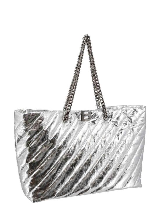 25SS 발렌시아가 크러쉬 라지 캐리 올 사우스 백 7717182AAWU8110 Silver - BALENCIAGA
