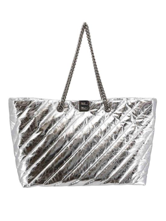 25SS 발렌시아가 크러쉬 라지 캐리 올 사우스 백 7717182AAWU8110 Silver
